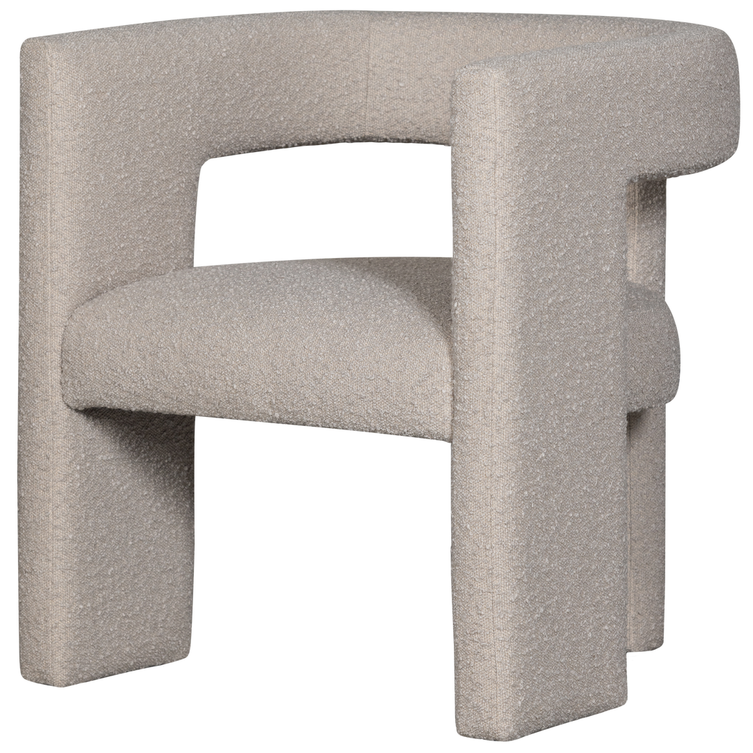 WOOOD Tiwa lænestol m. armlæn beige bouclÃ« stof