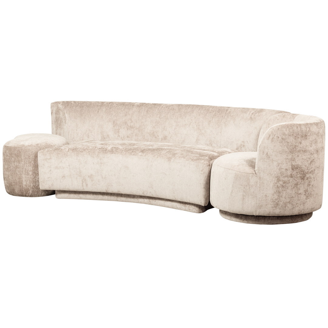 WOOOD Popular Kombi 2. pers sofa m. lænestol og puf natur polyester