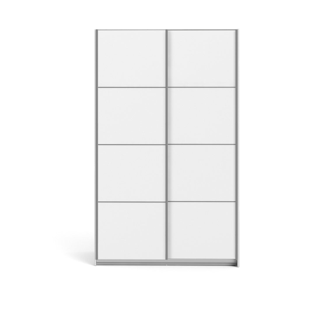 Produktbillede af TVILUM Verona garderobeskab hvid laminat to skydelåger i premium kvalitet