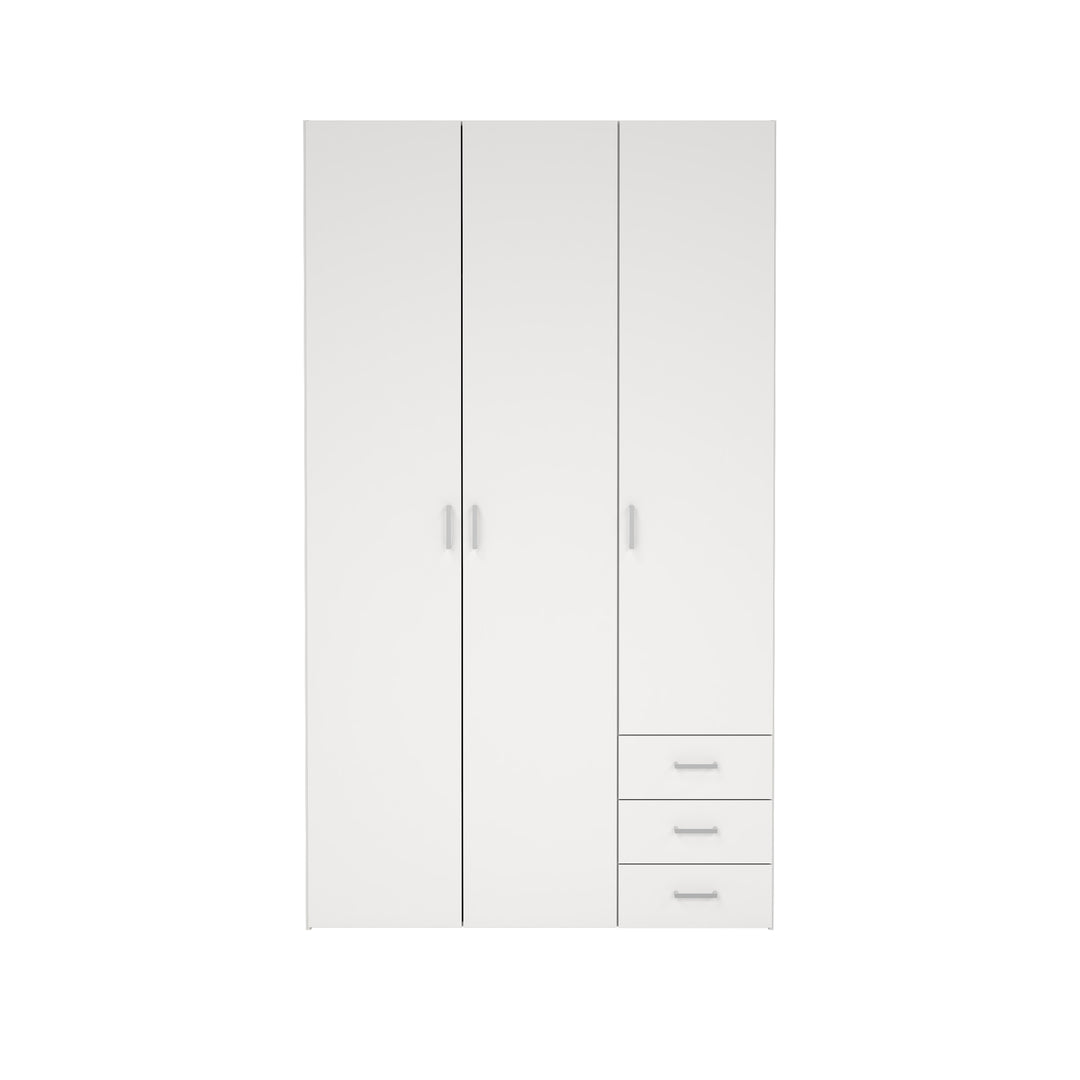 TVILUM space garderobeskab rektangulært hvidt træ 3 låger og 3 skuffer