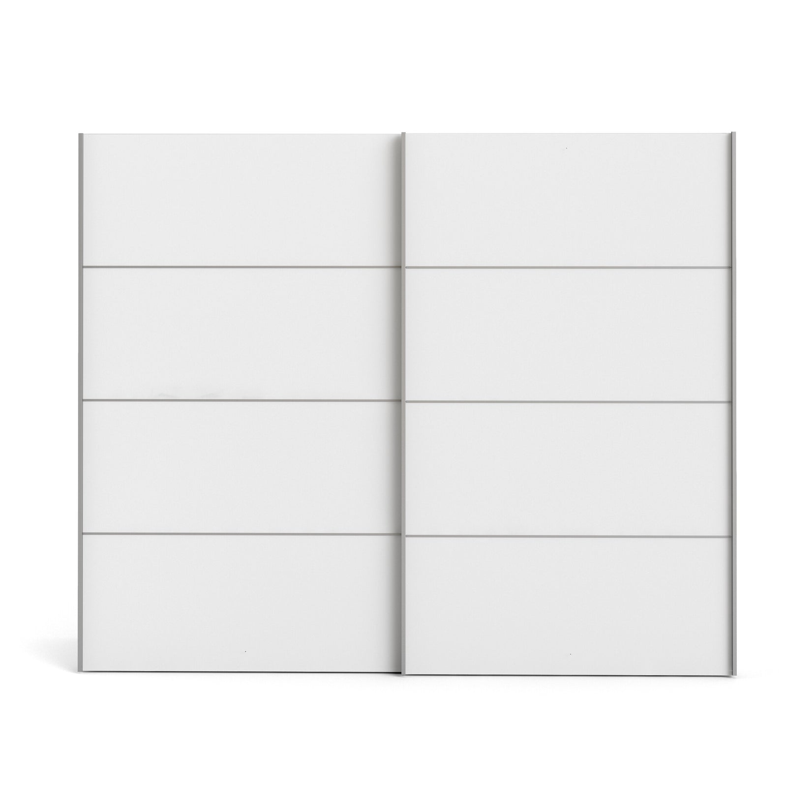 Produktbillede af TVILUM Verona skydedørsskab hvidt træ laminatoverflade 2 skydedøre med hylder bred i premium kvalitet