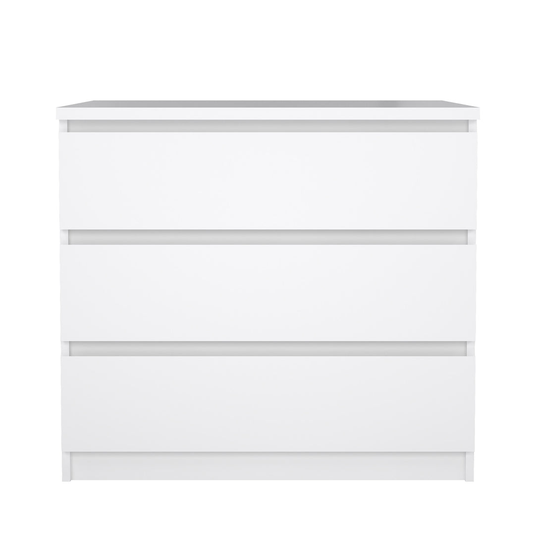 TVILUM Naia kommode hvid højglans træ m. 3 skuffer