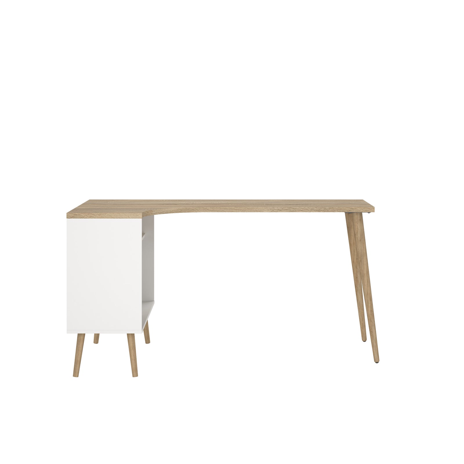 Produktbillede af TVILUM Delta skrivebord egestruktur/hvid træ m. 2 skuffer i premium kvalitet