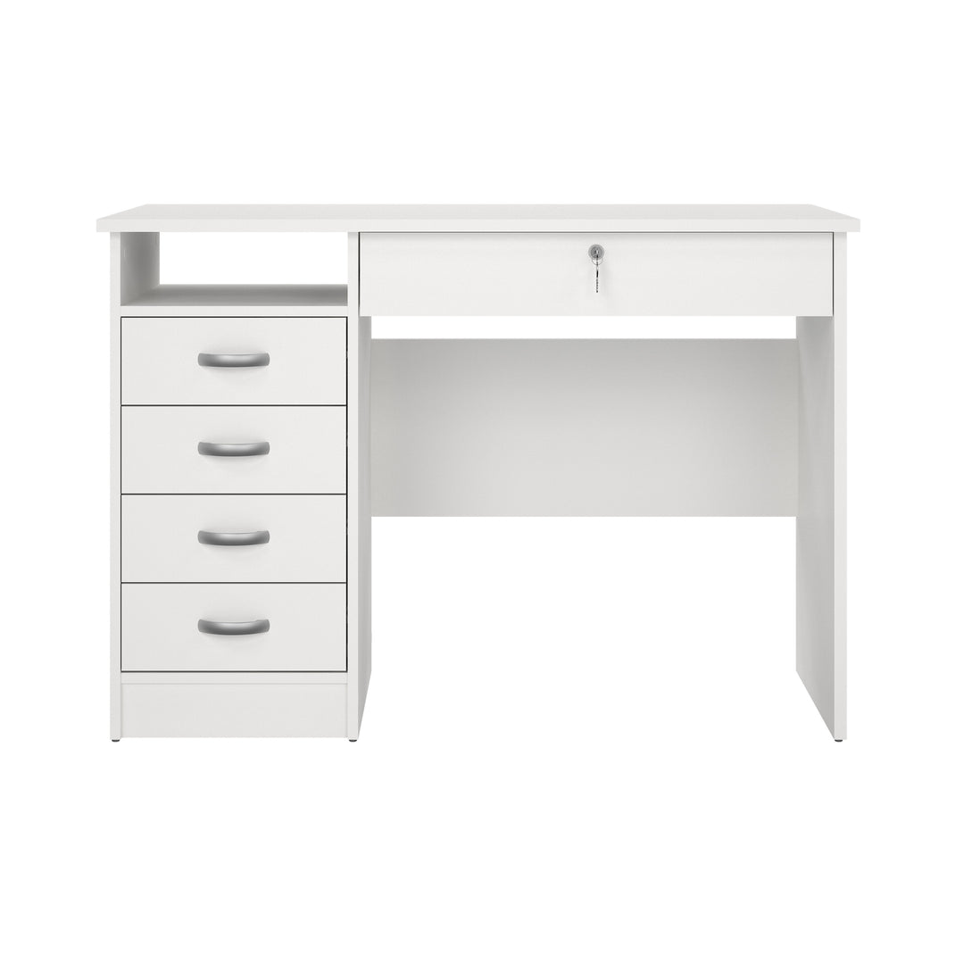 TVILUM Function Plus skrivebord hvid m. 5 skuffer