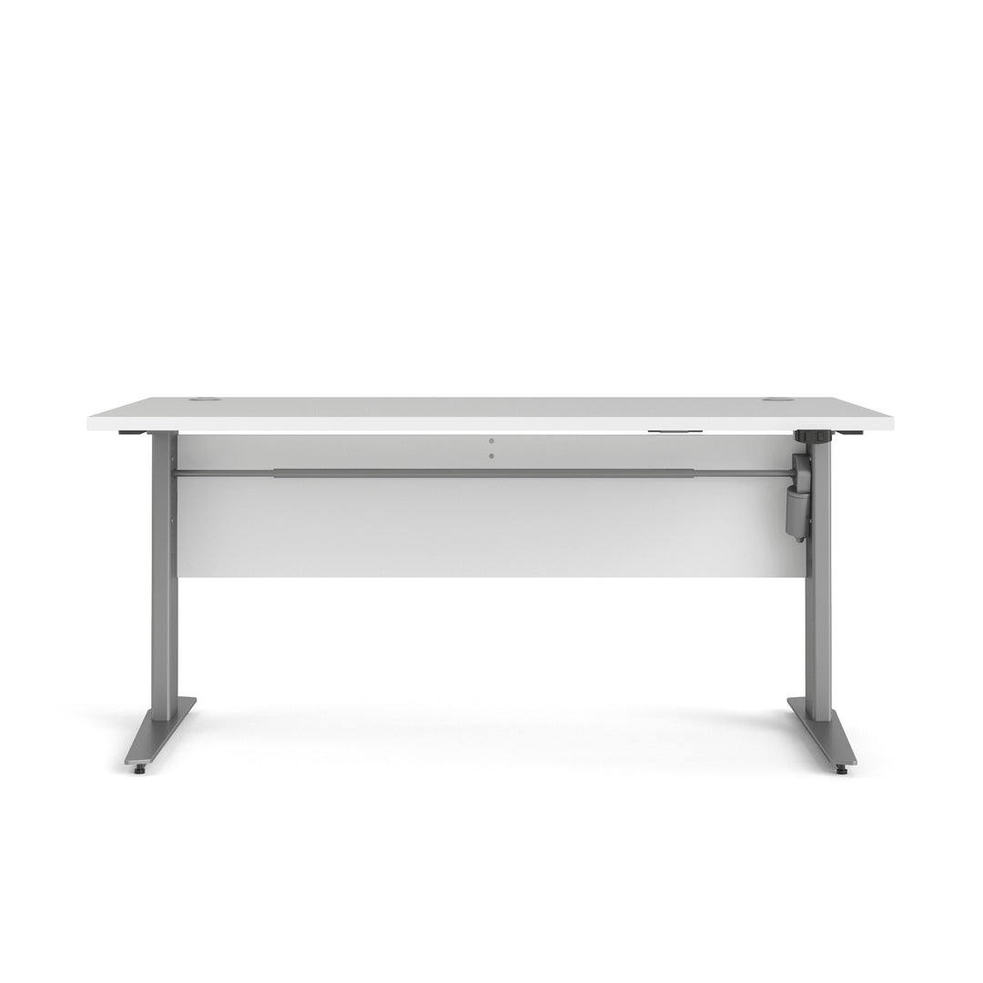 Produktbillede af TVILUM Prima hæve sænkebord hvid/sølvgråt stål 150x80 i premium kvalitet