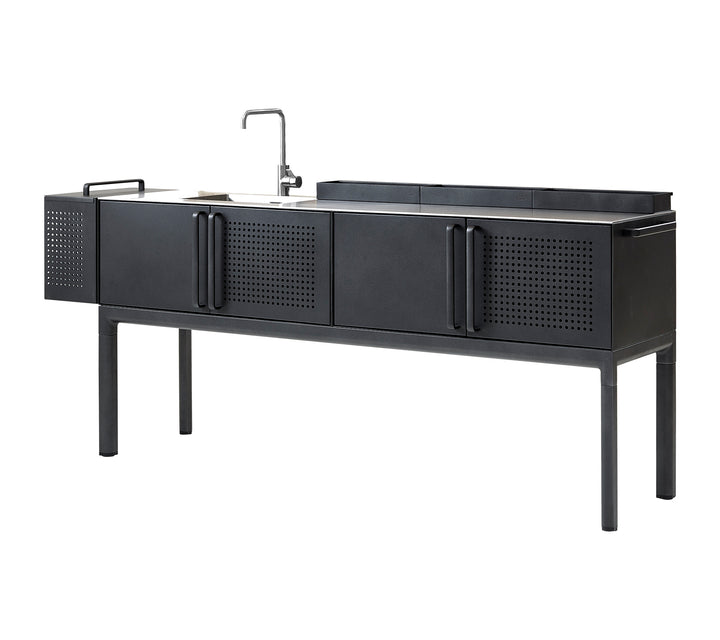 Produktbillede af CANE-LINE DROP KøKKEN HOVED MODUL INKL/3 HYLDER STAINLESS STEEL 200 i premium kvalitet