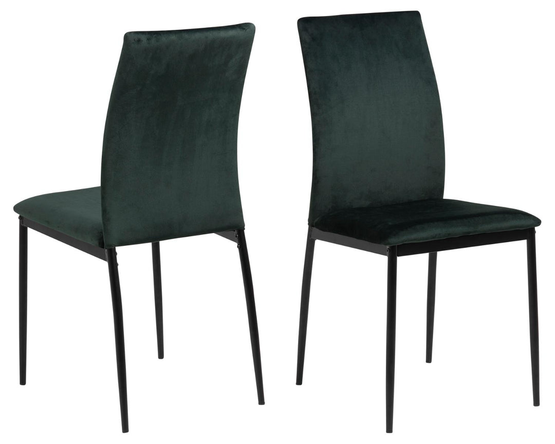 ACT NORDIC Demina spisebordsstol mørkegrøn polyester og sort metal