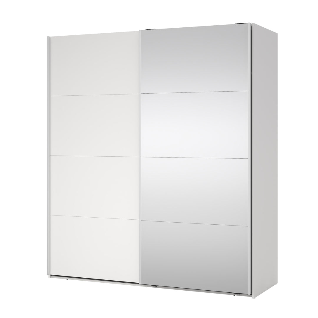 TVILUM Bergamo Garderobe med 1 skydedør + 1 skydedør med spejl 180 x 200 cm Parcel