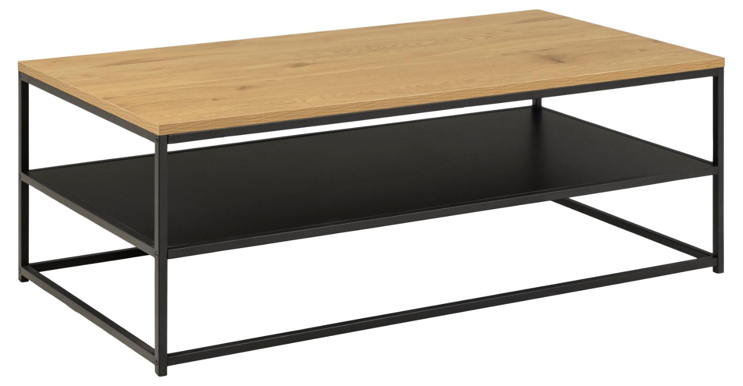 Produktbillede af ACT NORDIC Gila sofabord m. 1 hylde rektangulær natur vild eg/sort melamin sort metal 120x60 i premium kvalitet