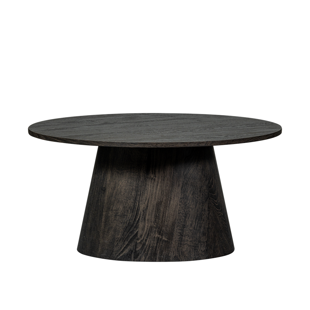 WOOOD Mann sofabord rund mørkebrun MDF med 3D-papirfinish Ø80