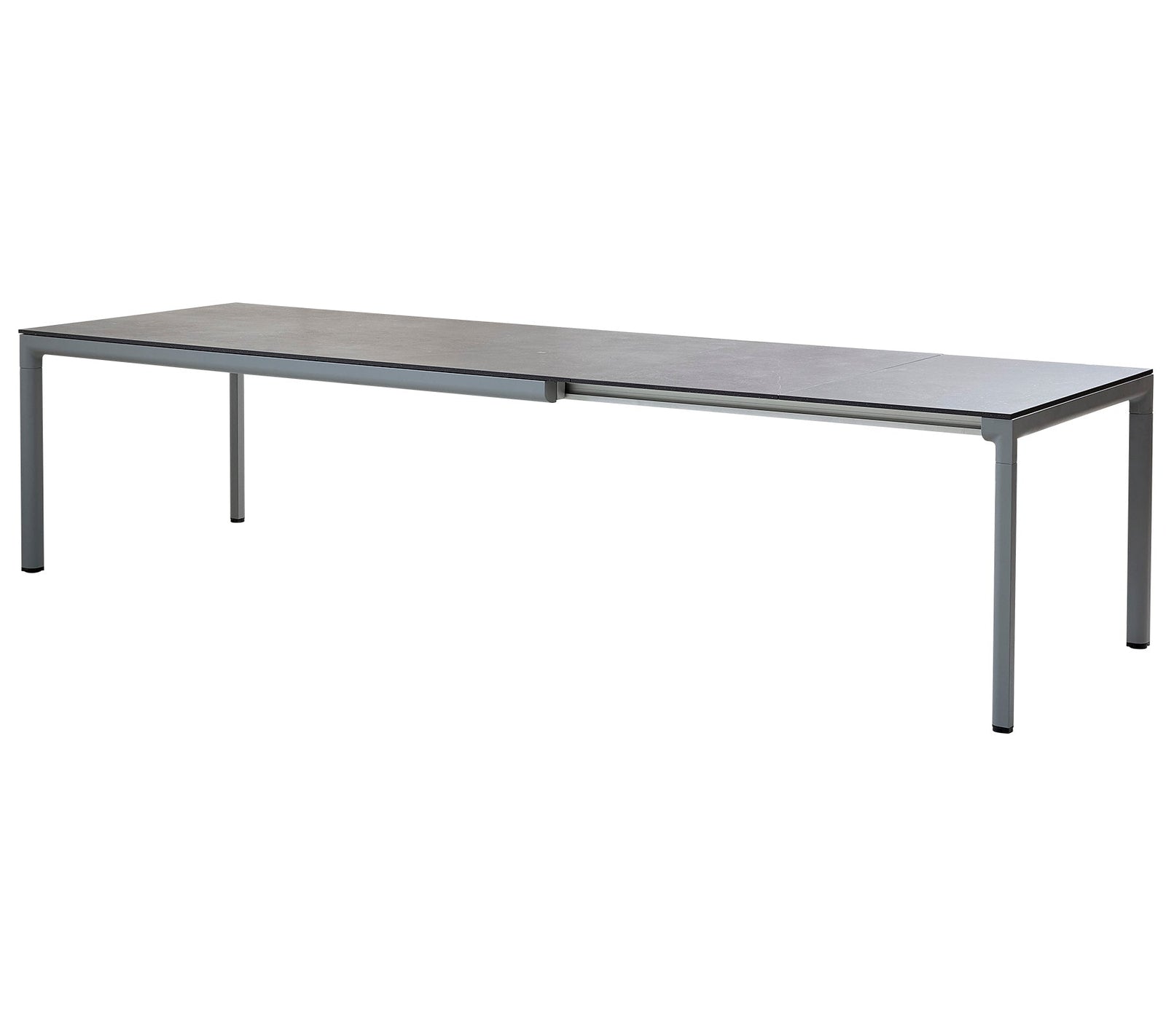 Produktbillede af CANE-LINE DROP SPISEBORD M/120 CM EXTENSION LIGHT GREY ALUMINIUM 200 i premium kvalitet