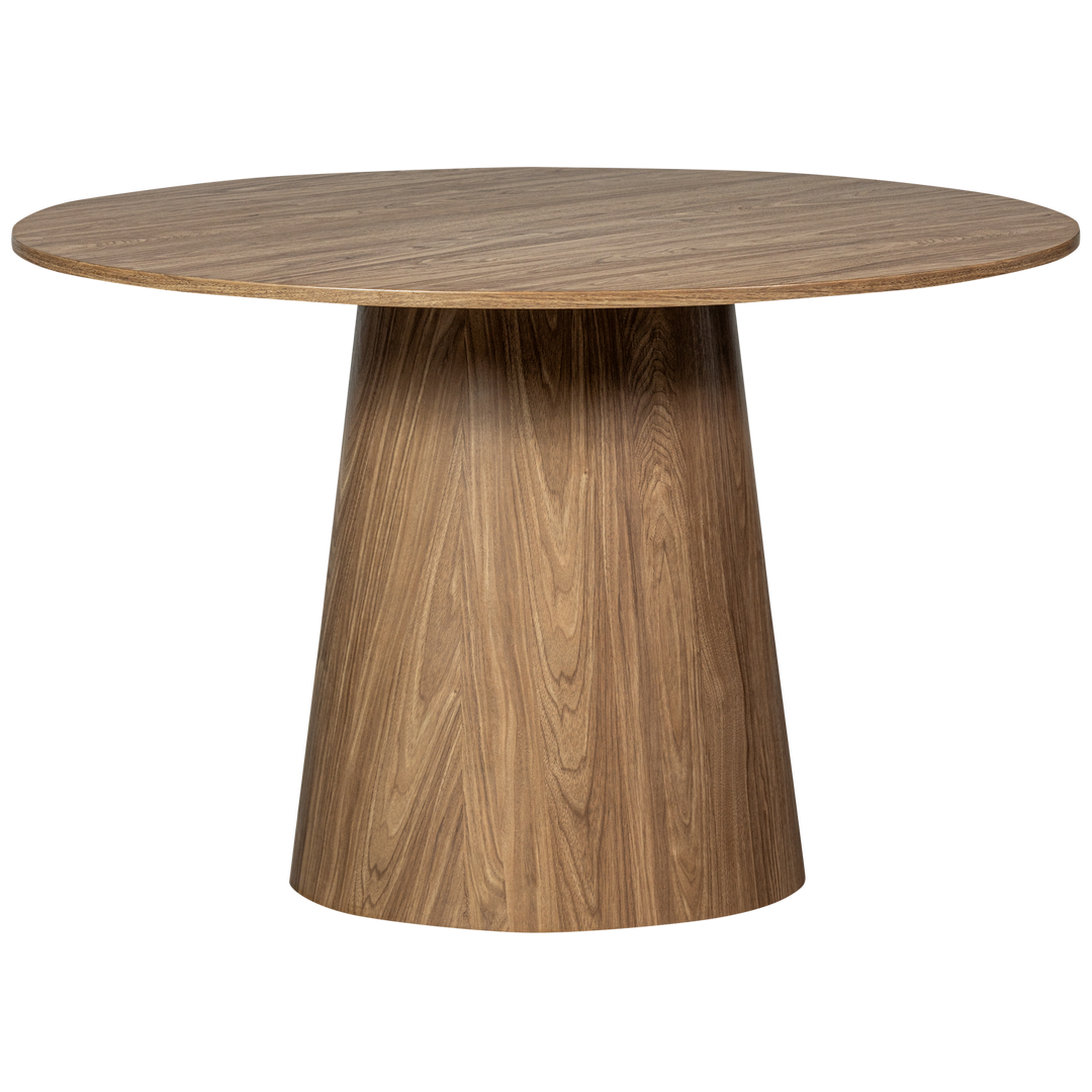 Produktbillede af WOOOD Mann spisebord rund valnød MDF med 3D-papirfinish Ø120 i premium kvalitet