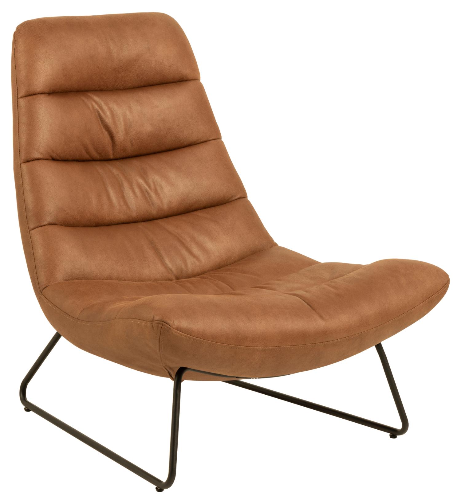 Produktbillede af ACT NORDIC Milford loungestol cognac stof og sort metal i premium kvalitet