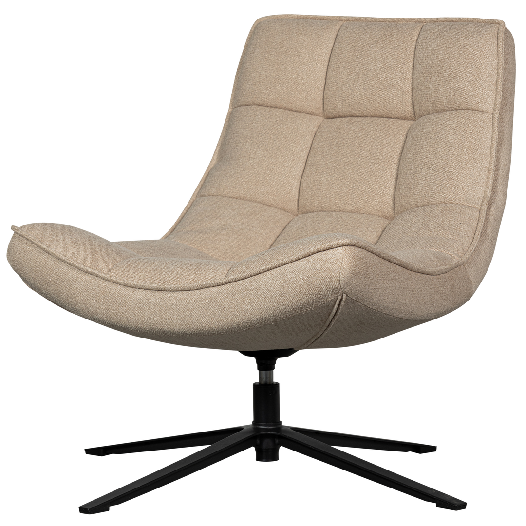 WOOOD Maudi drejestol natur polyester stof og metal
