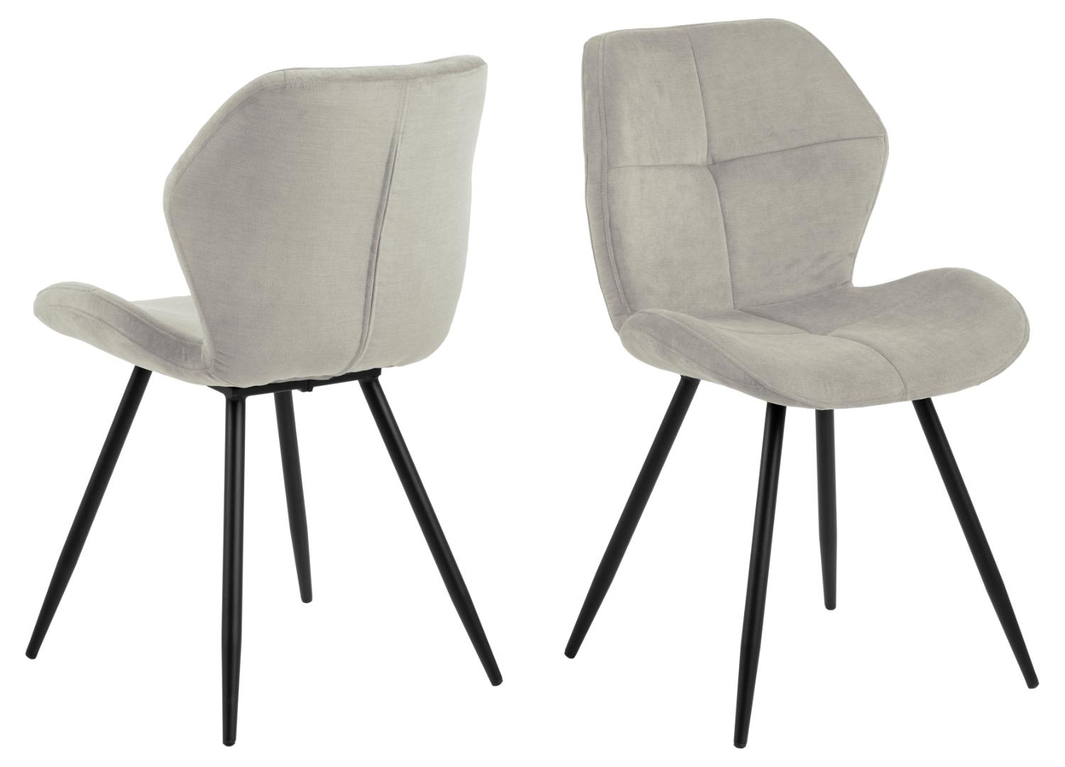 Produktbillede af ACT NORDIC Petri spisebordsstol sand polyester og sort metal i premium kvalitet