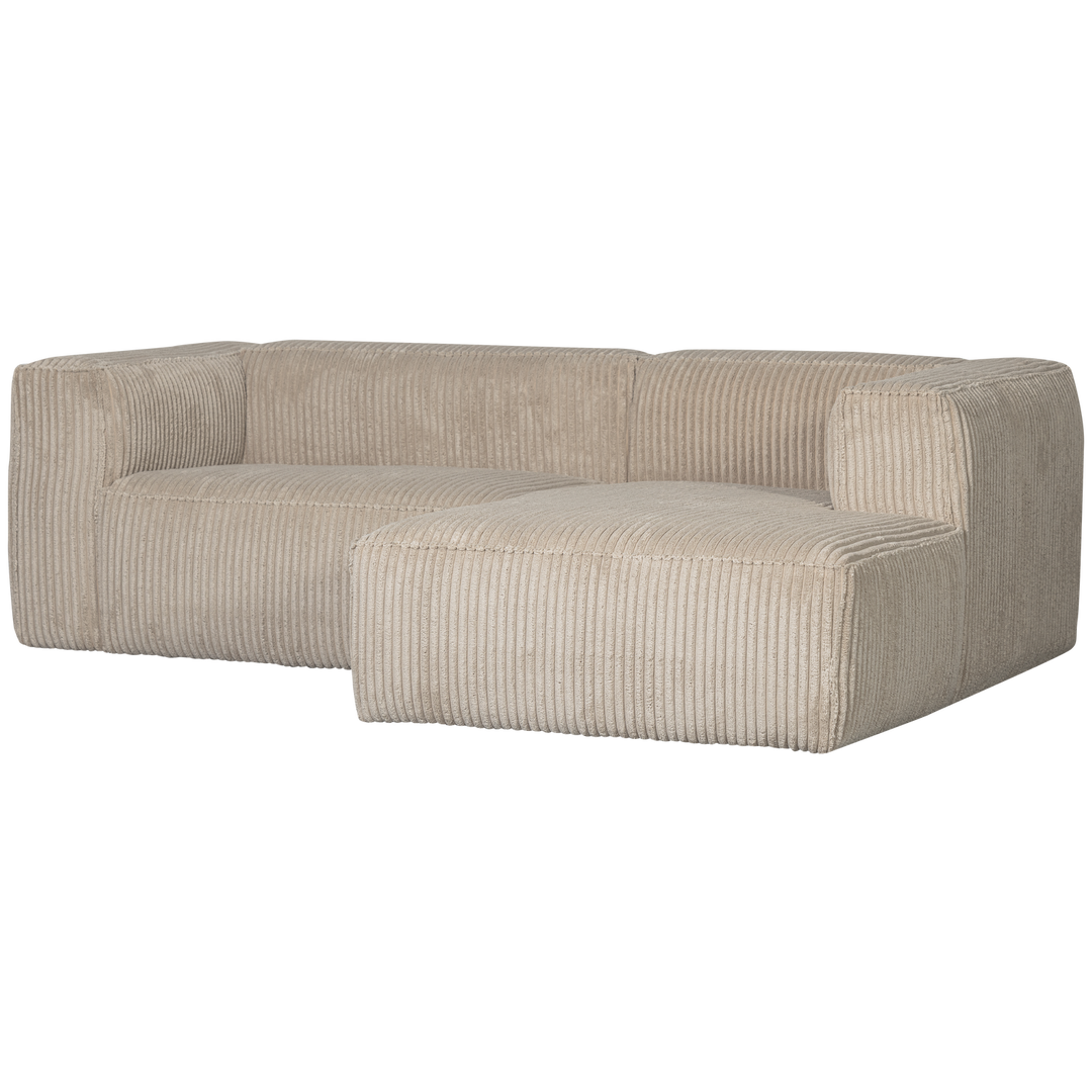 WOOOD Bean sofa m. højre chaiselong travertin fløjl stof