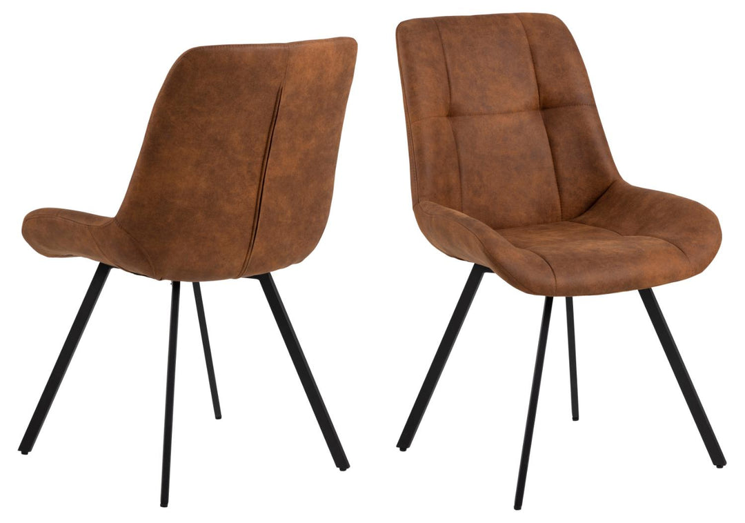 ACT NORDIC Waylor spisebordsstol camel polyester og sort metal