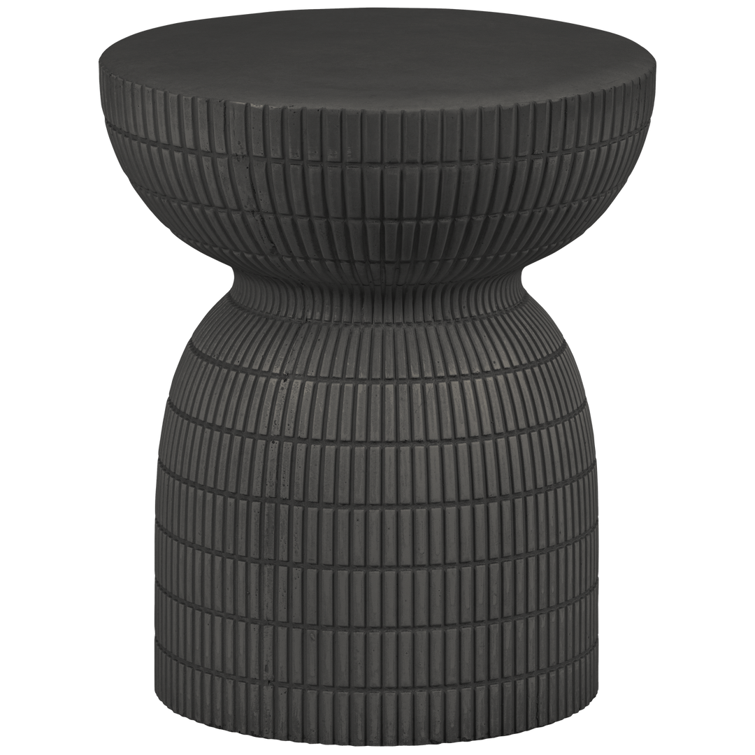 WOOOD Samson sidebord rund kaffe fiberler med betonlook Ø37