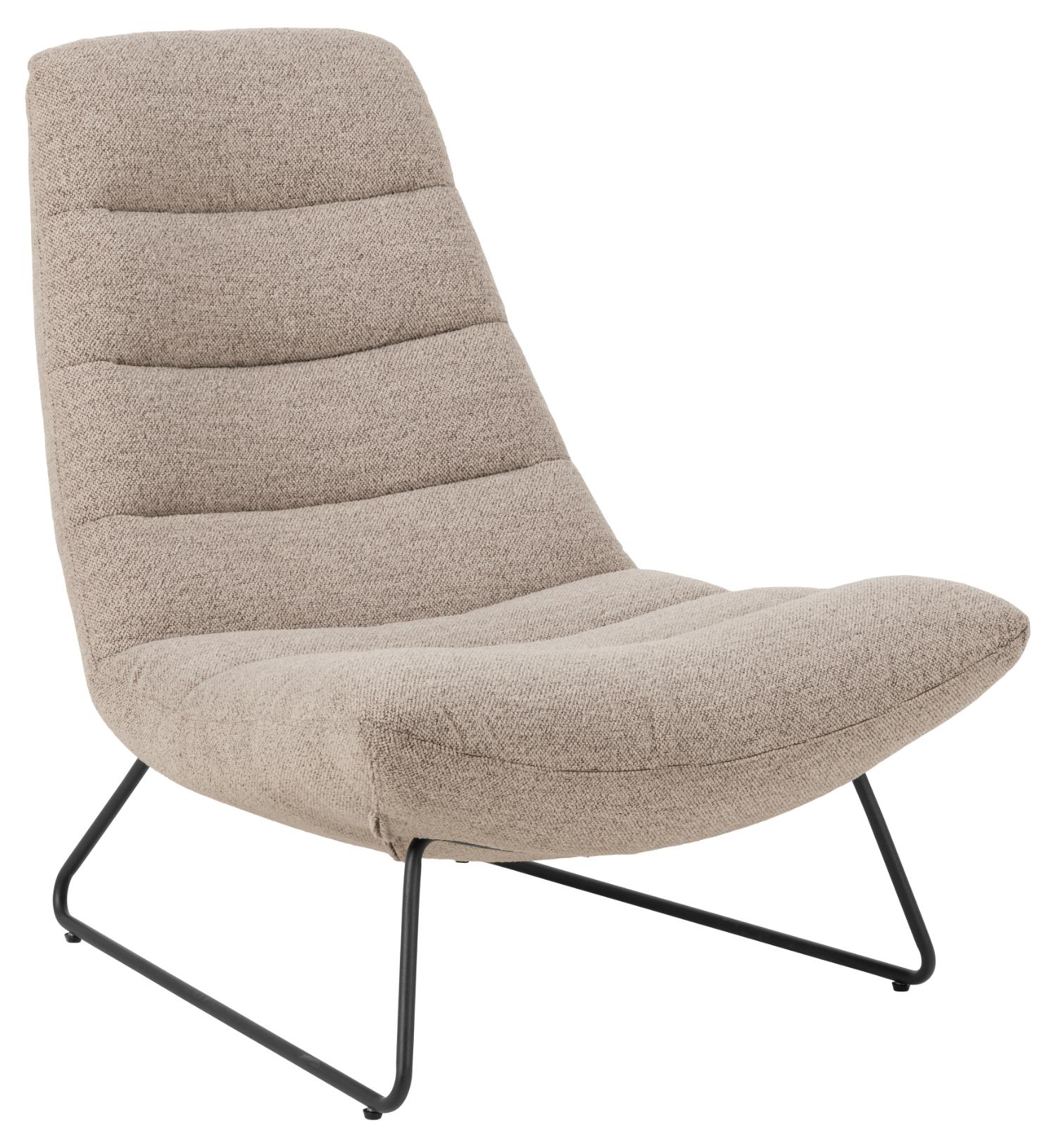 Produktbillede af ACT NORDIC Milford loungestol beige stof og sort metal i premium kvalitet