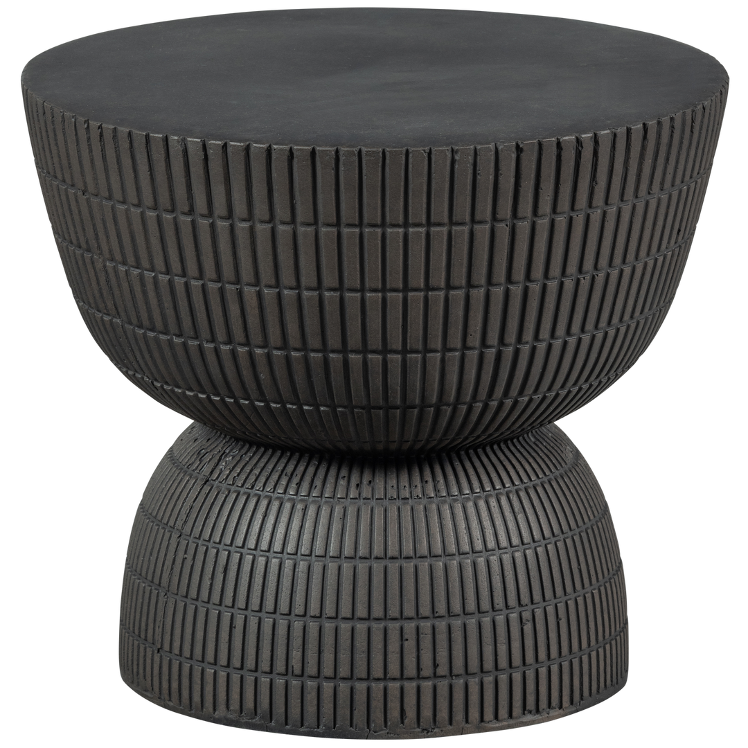 WOOOD Samson sidebord rund kaffe fiberler med betonlook Ø40