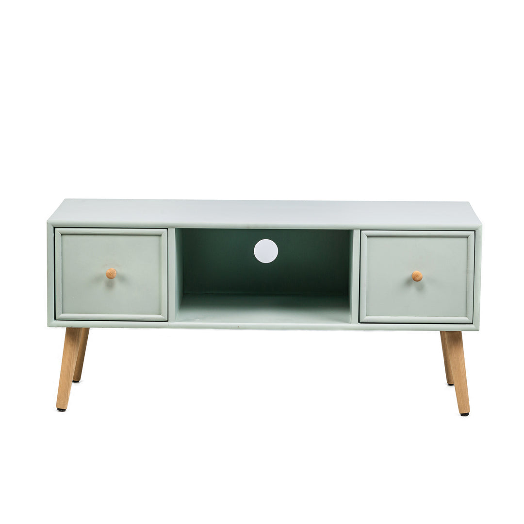 NORDLYS Akita TV-bord m. 2 skuffer grøn træ 100x42