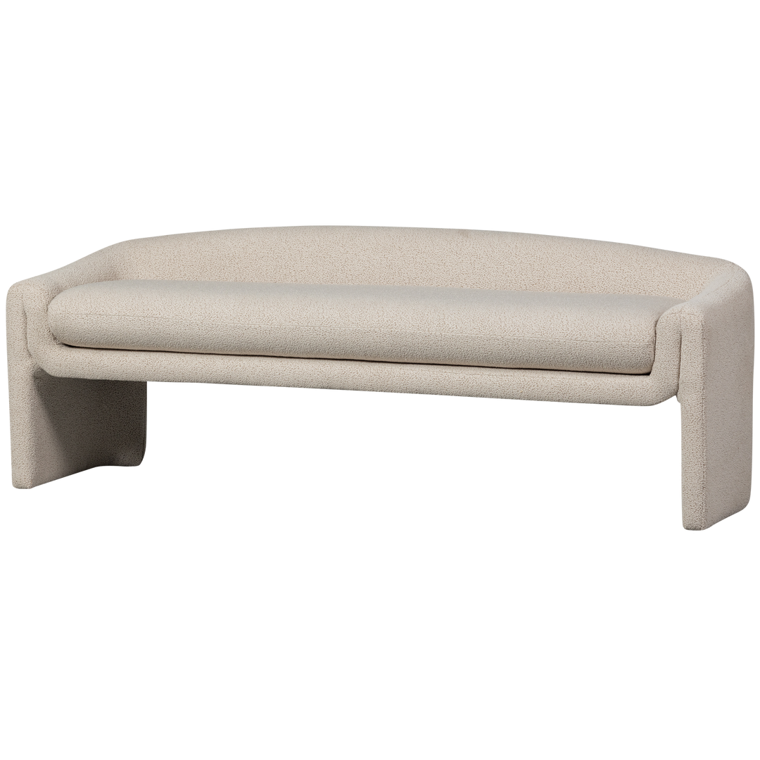 WOOOD Zone bænk m. ryglæn beige polyester stof 160x52