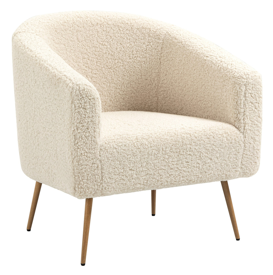 NORDLYS Kiruna lænestol hvid uld og metal