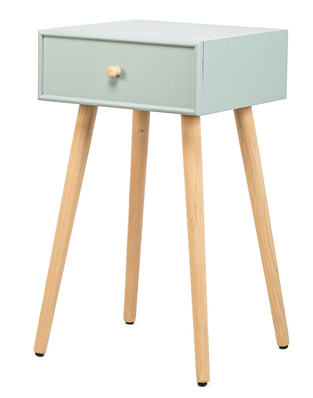 NORDLYS Narita sengebord m. 1 skuffe mintgrøn træ og natur bøg 40x36