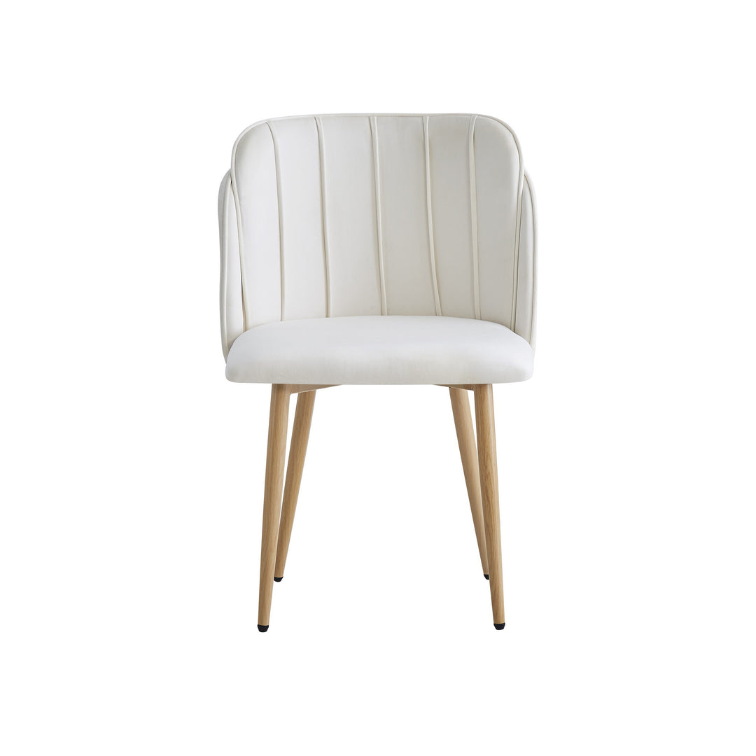 NORDLYS Nora spisebordsstol beige fløjl og metal