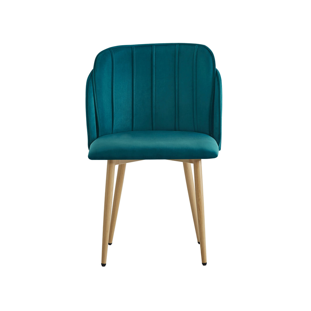 NORDLYS Nora spisebordsstol andeblå fløjl og metal