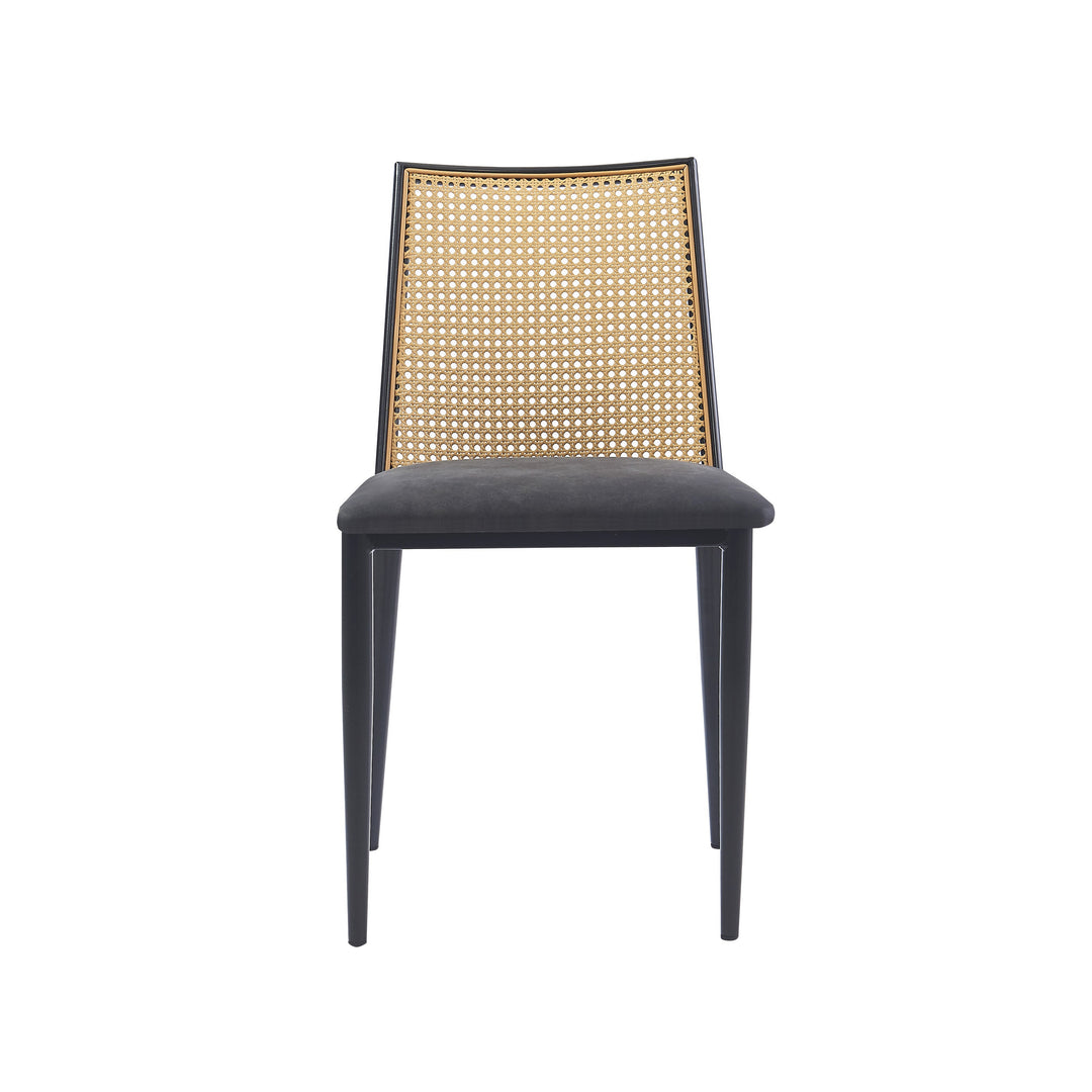 NORDLYS Osaka spisebordsstol rattan ruskind og sort metal