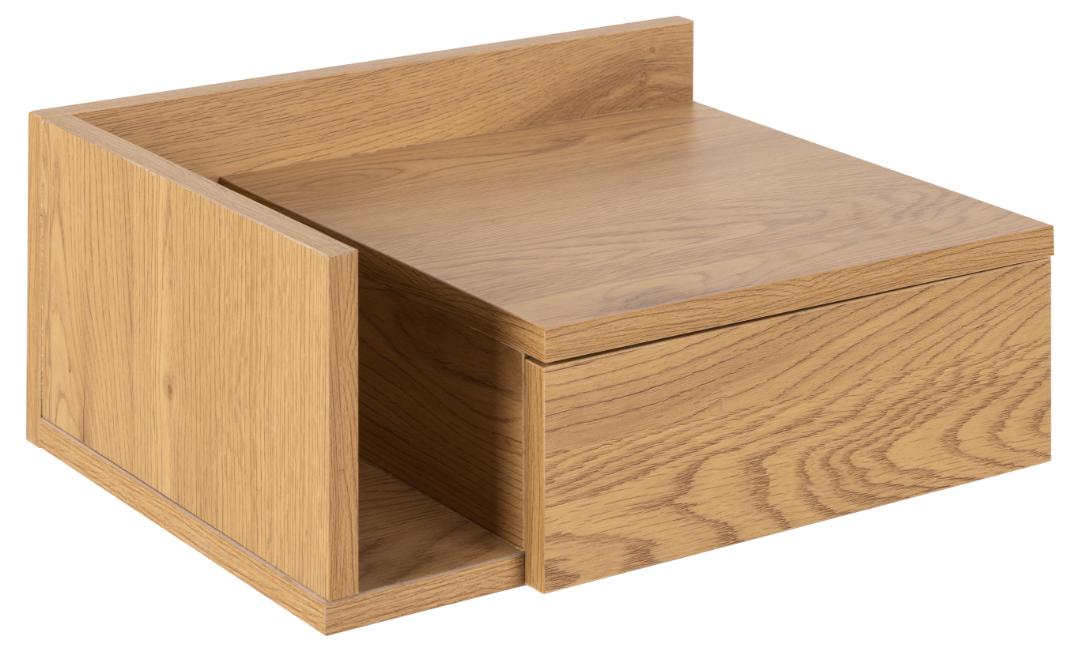 ACT NORDIC Ashlan væghængt natbord m. 1 skuffe vendbar natur vildeg papir MDF 40x32