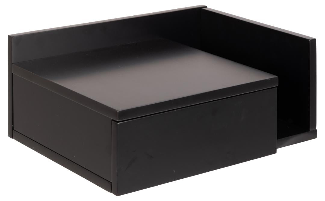 ACT NORDIC Ashlan væghængt natbord m. 1 skuffe vendbar sort MDF 40x32