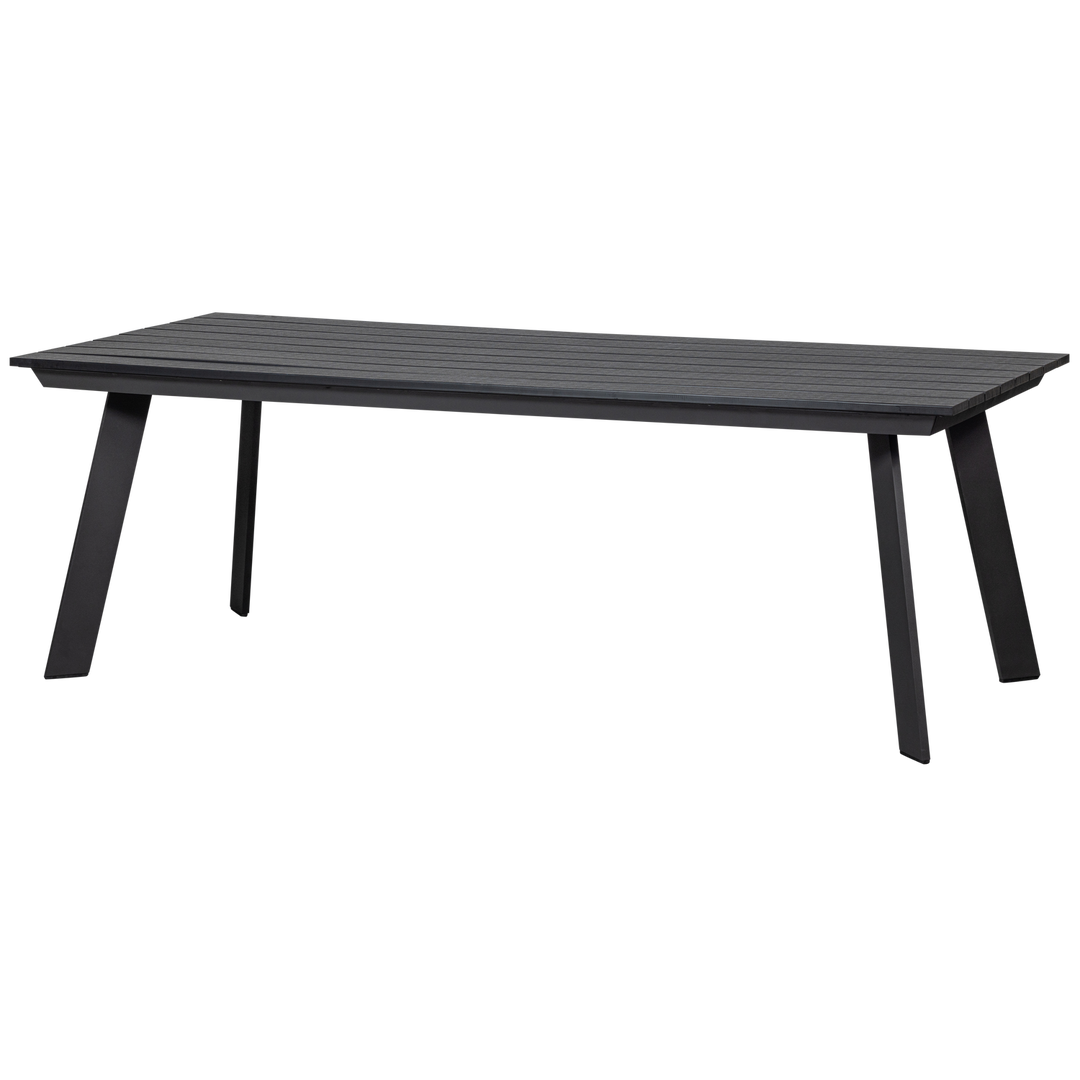 WOOOD havebord rektangulær antracitgrå polywood og aluminium 220X100