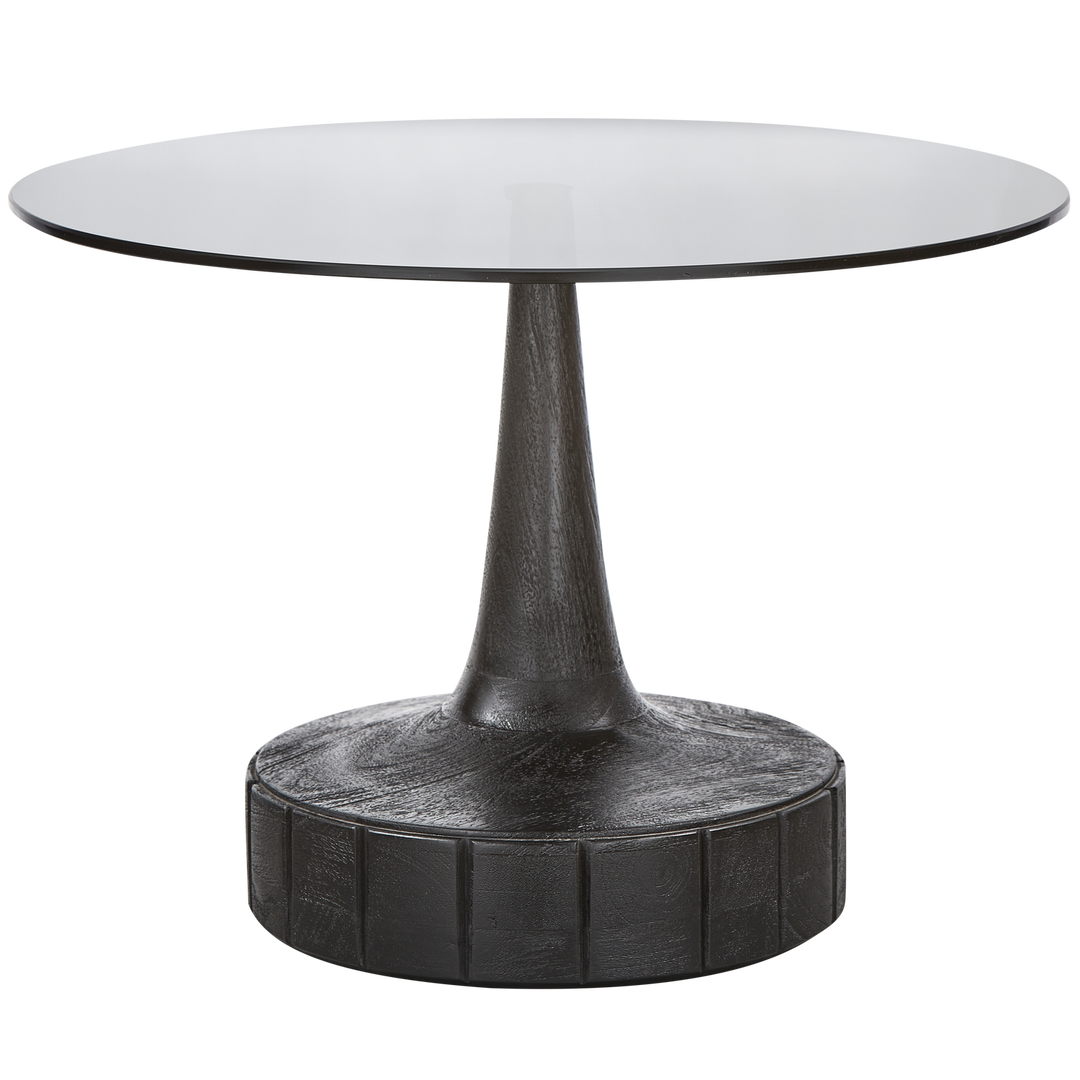 WOOOD Soya sidebord rund sort glas og sort mangotræ Ø60
