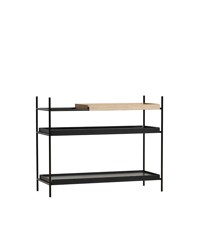 Produktbillede af WOUD TRAY REOL LAV SORT/EG 100 i premium kvalitet