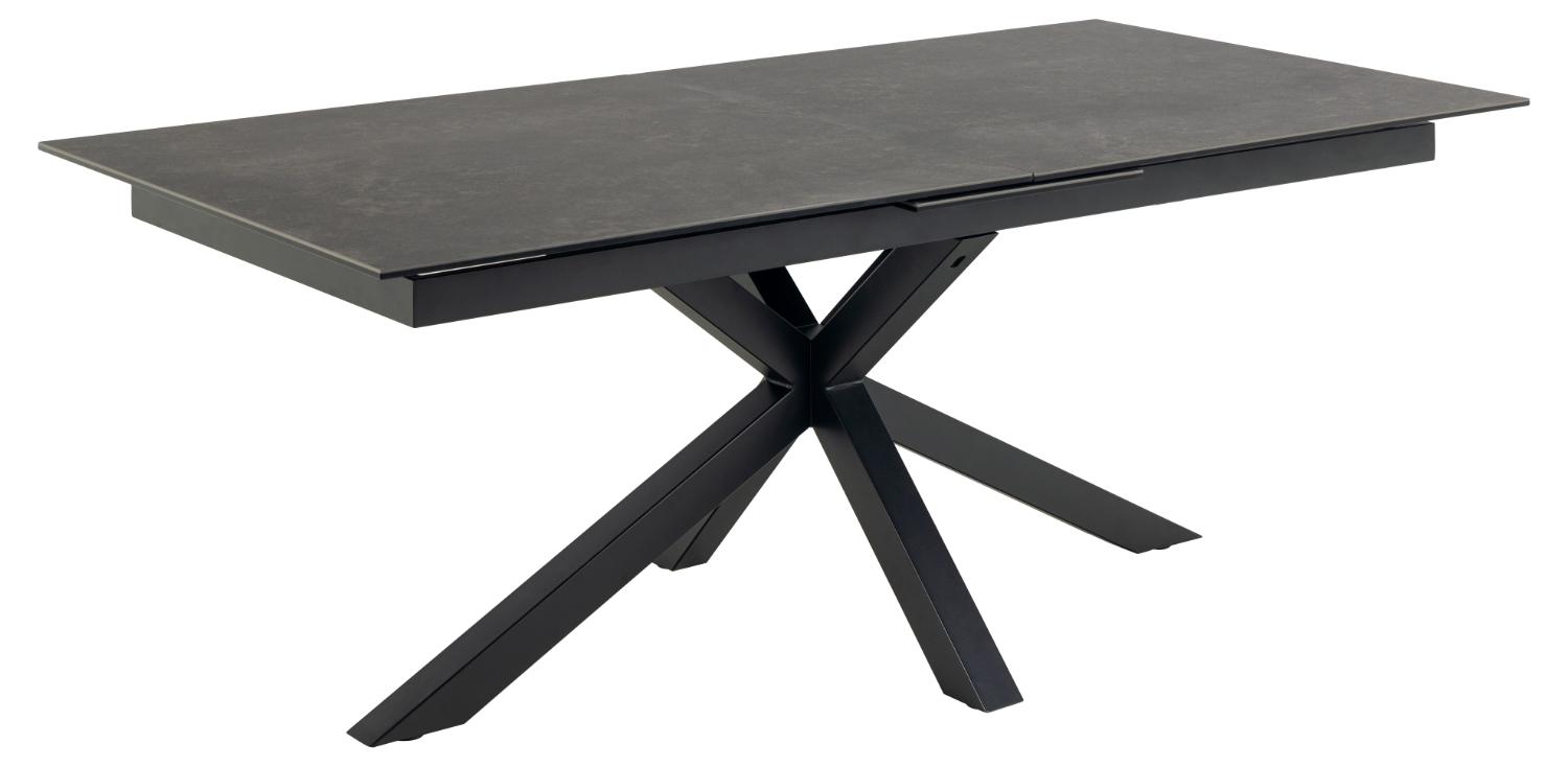 Produktbillede af ACT NORDIC Heaven spisebord m. 1 tillægsplade sort keramik glas og sort stål 200/240x100 i premium kvalitet