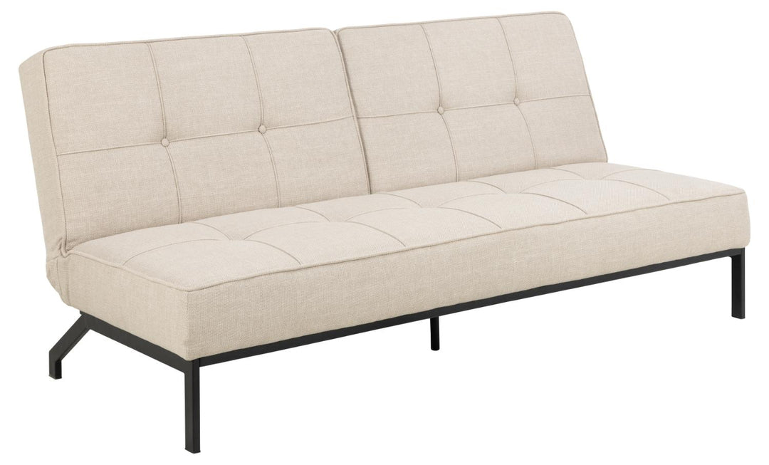 Produktbillede af ACT NORDIC Perugia sovesofa beige stof og sort stål i premium kvalitet