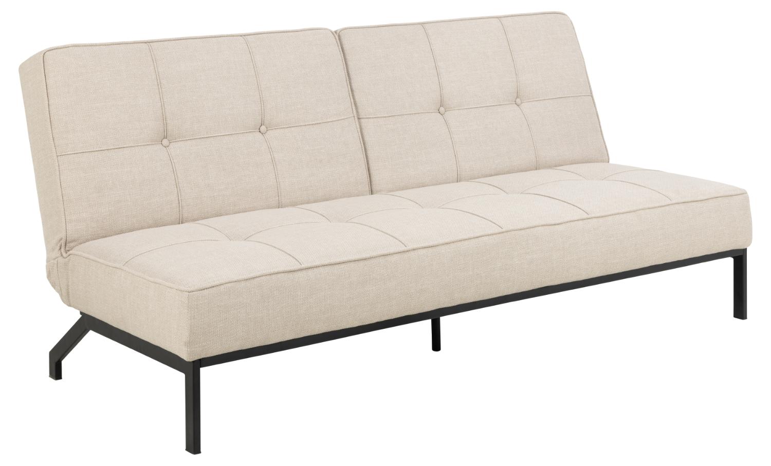 Produktbillede af ACT NORDIC Perugia sovesofa beige stof og sort stål i premium kvalitet