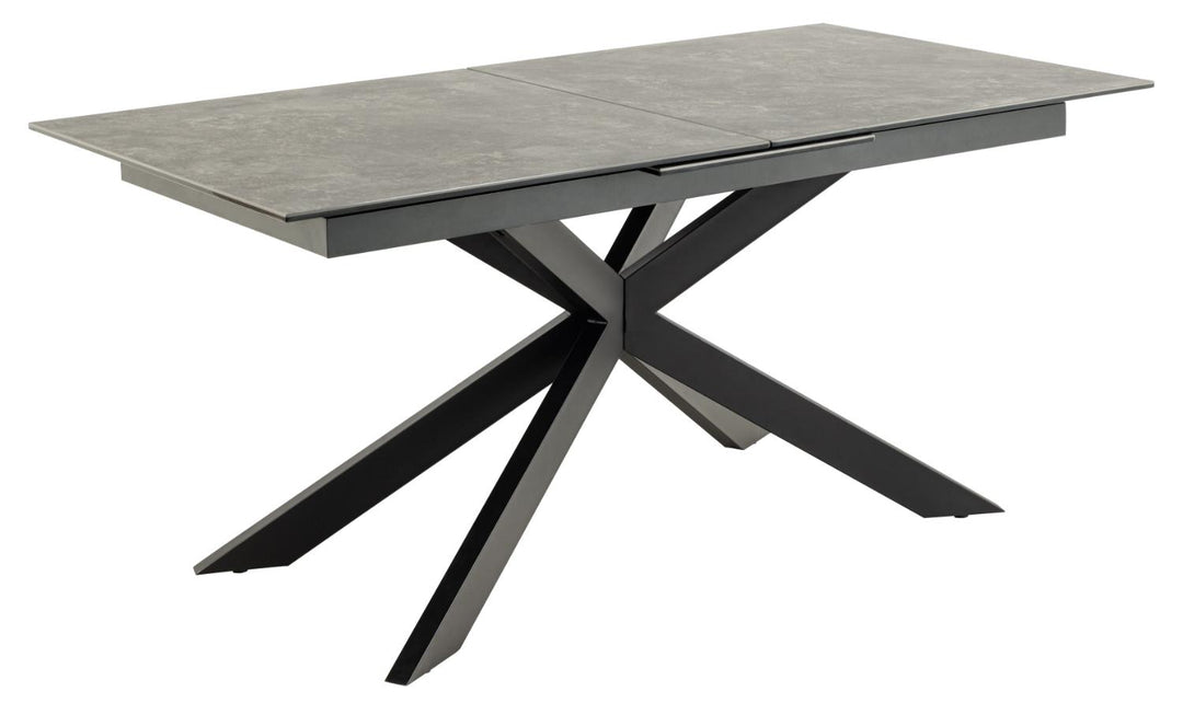 Produktbillede af ACT NORDIC Irwine spisebord m. 1 tillægsplade sort keramik glas og sort stål 168/210x90 i premium kvalitet