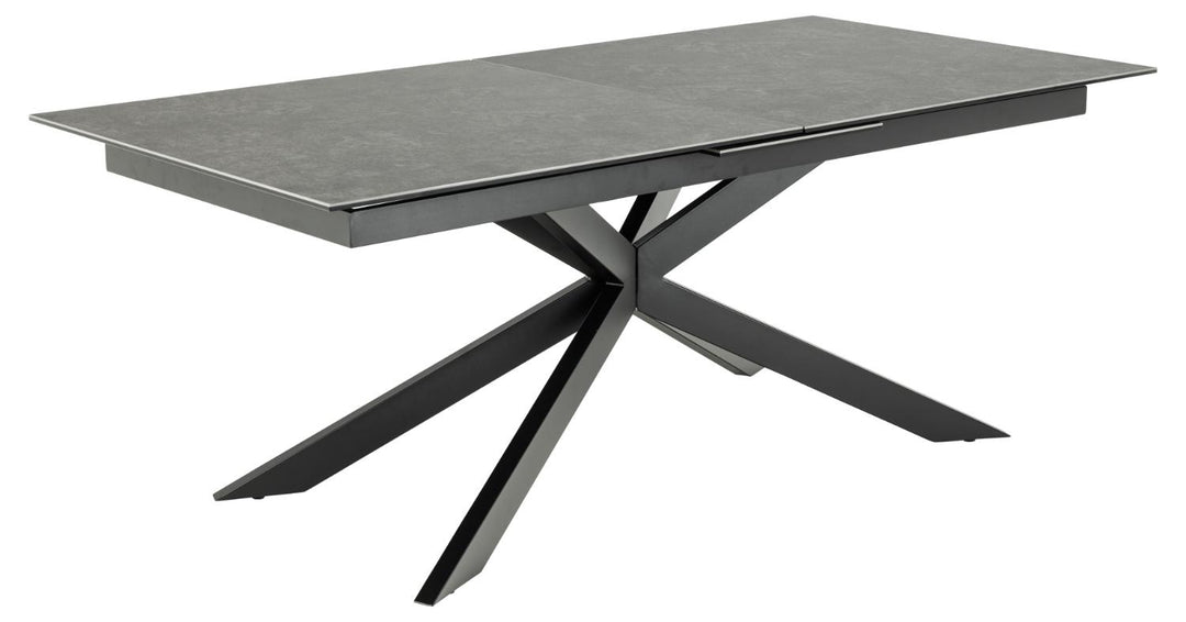 Produktbillede af ACT NORDIC Irwine spisebord m. 1 tillægsplade sort keramik glas og sort stål 200/240x100 i premium kvalitet