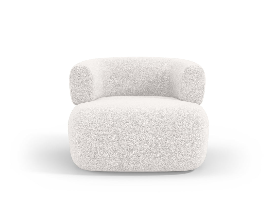 MICADONI Jenny lænestol m. armlæn 1 sæde hvid bouclé og sort plast