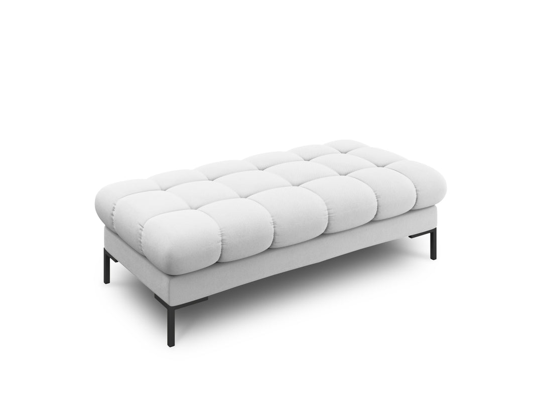 MICADONI Mamaia bænk 2 sæder rektangulær grå stof og sort metal 62x133x41