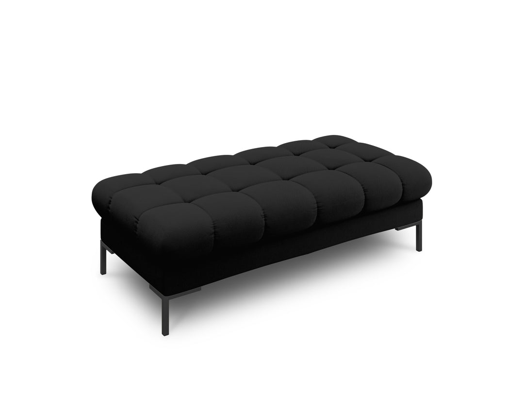 MICADONI Mamaia bænk 2 sæder rektangulær sort stof og sort metal 62x133x41