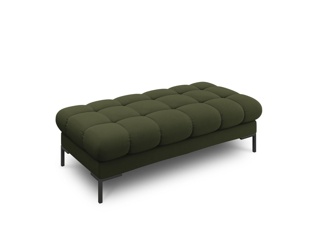 MICADONI Mamaia bænk 2 sæder rektangulær grøn stof og sort metal 62x133x41