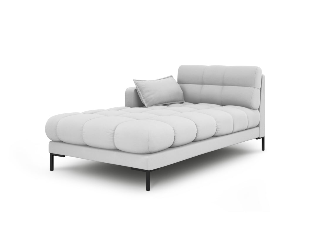 MICADONI Mamaia chaiselong venstre grå stof og sort metal 185x102x75