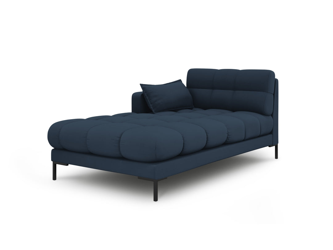 MICADONI Mamaia chaiselong venstre blå stof og sort metal 185x102x75