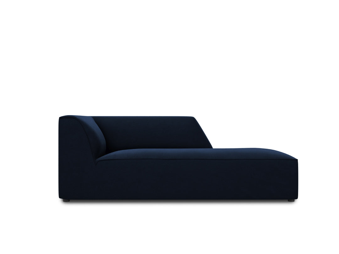 MICADONI Ruby chaiselong højre blå fløjl og sort plast 180x93x69