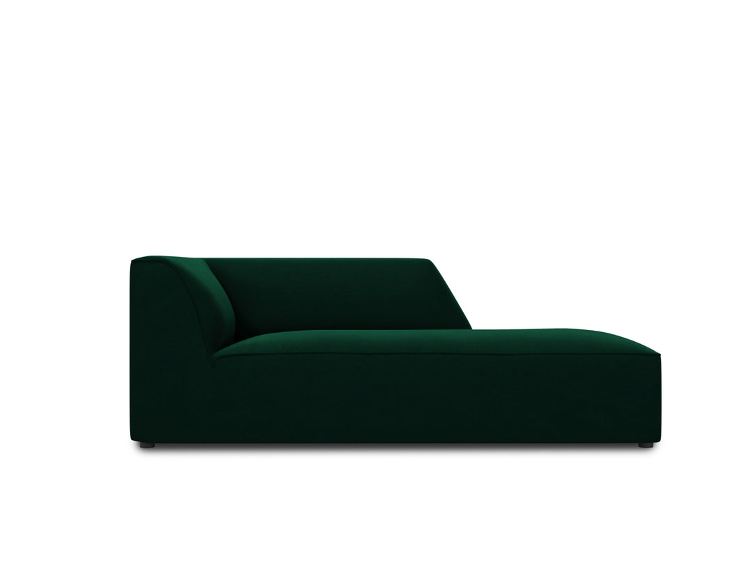 MICADONI Ruby chaiselong højre grøn fløjl og sort plast 180x93x69