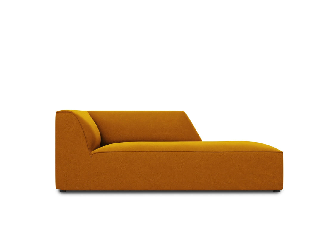 MICADONI Ruby chaiselong højre gul fløjl og sort plastik 180x93x69